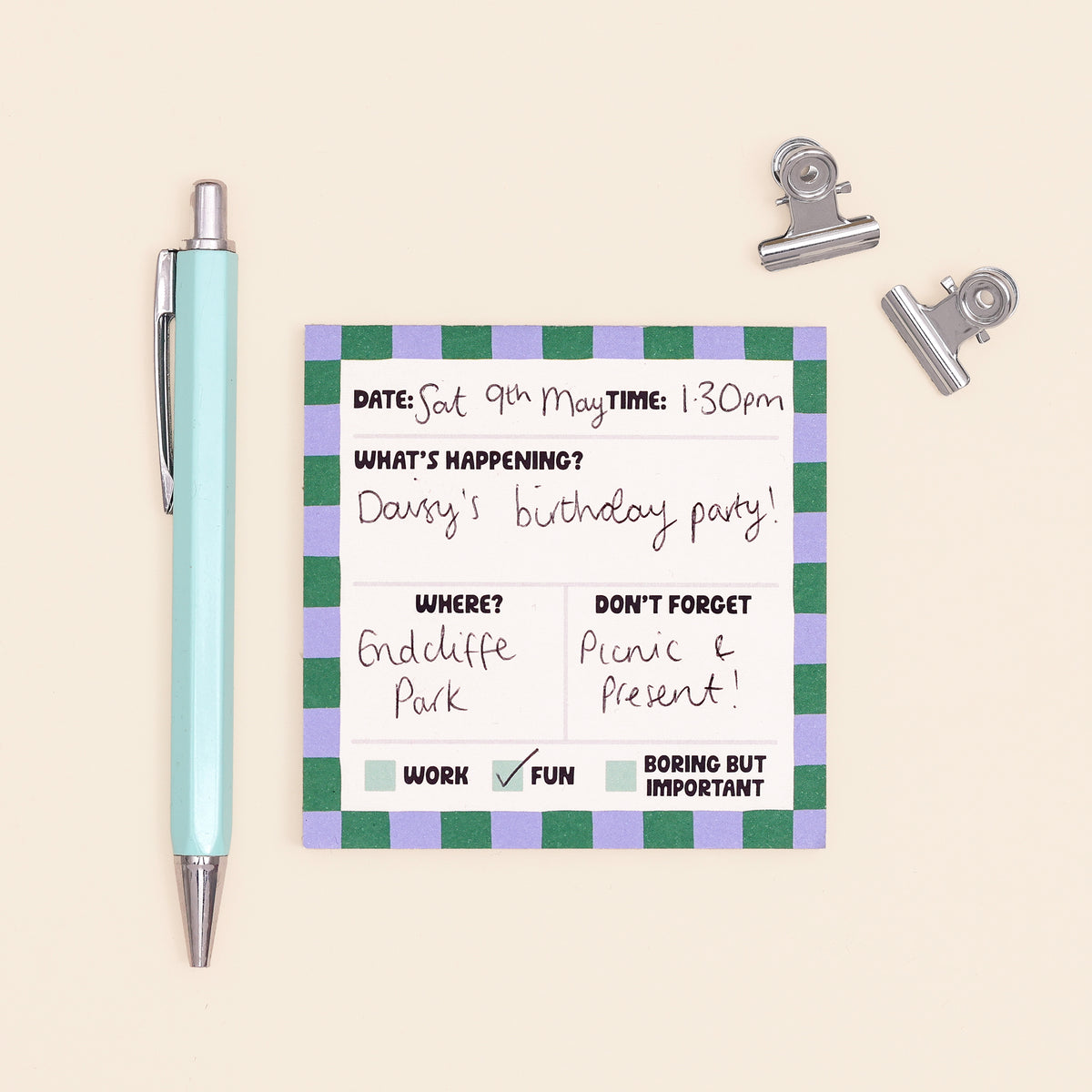Memo Pad - Event Plan - Oh, Laura
