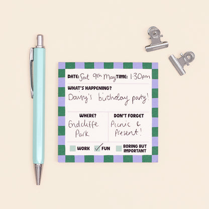 Memo Pad - Event Plan - Oh, Laura