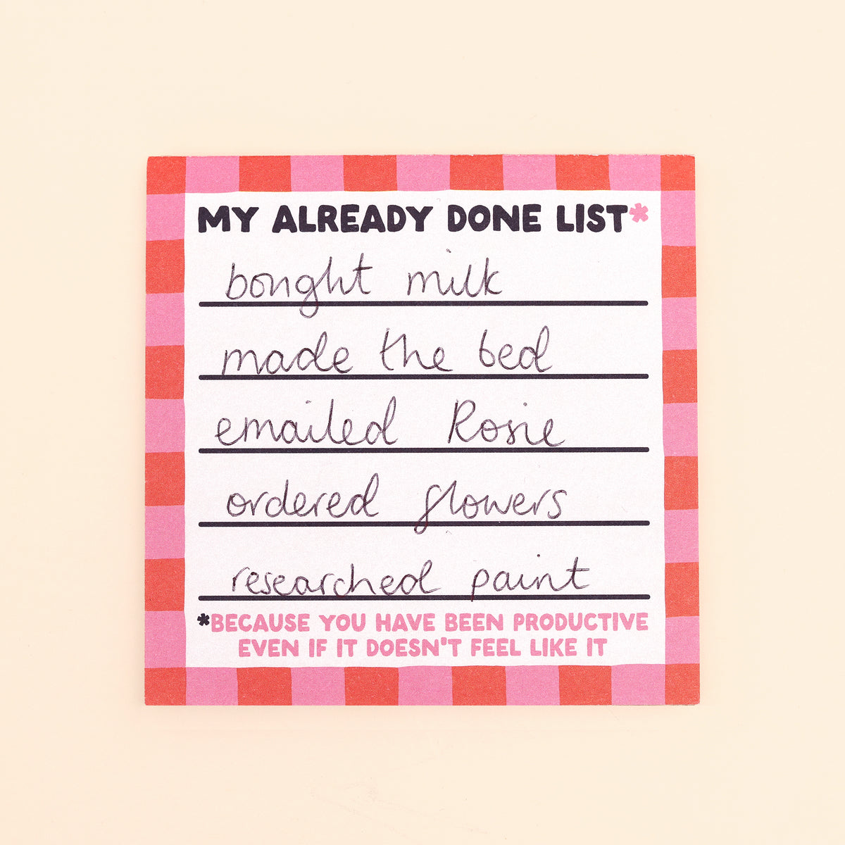 Memo pad - Already done - Oh, Laura