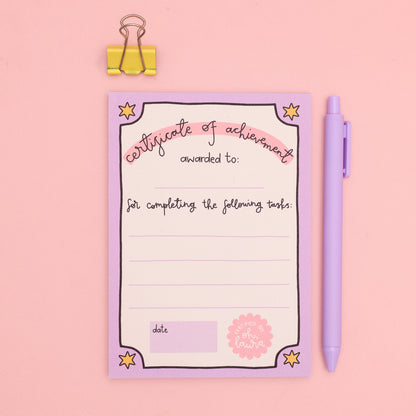 A6 Notepad - Certificate