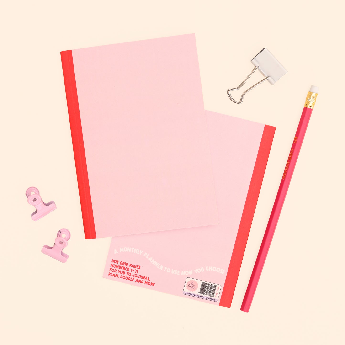 One Month Planner - Pink & Red