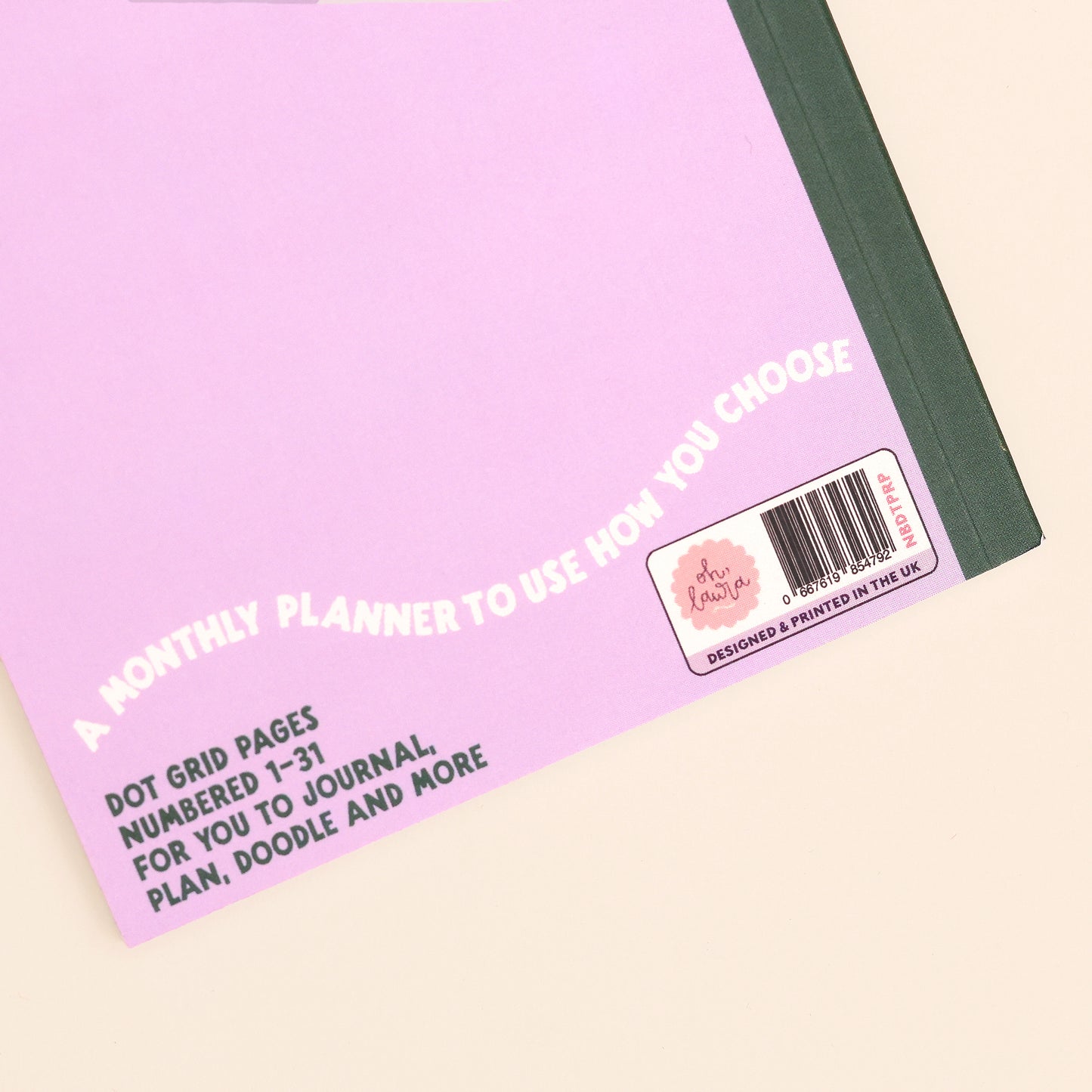 One Month Planner - Lilac and Green