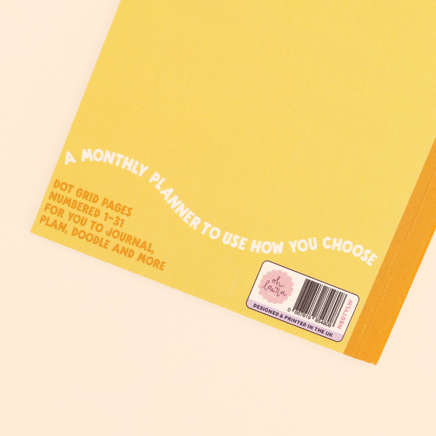 One Month Planner - Yellow