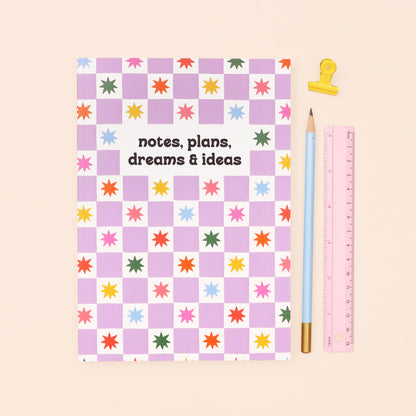 A5 Notebook - Purple Checkerboard