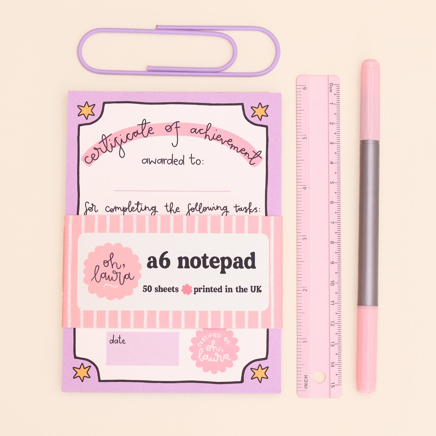 A6 Notepad - Certificate