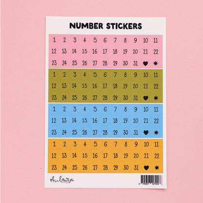 Sticker Sheet - Numbers - Oh, Laura