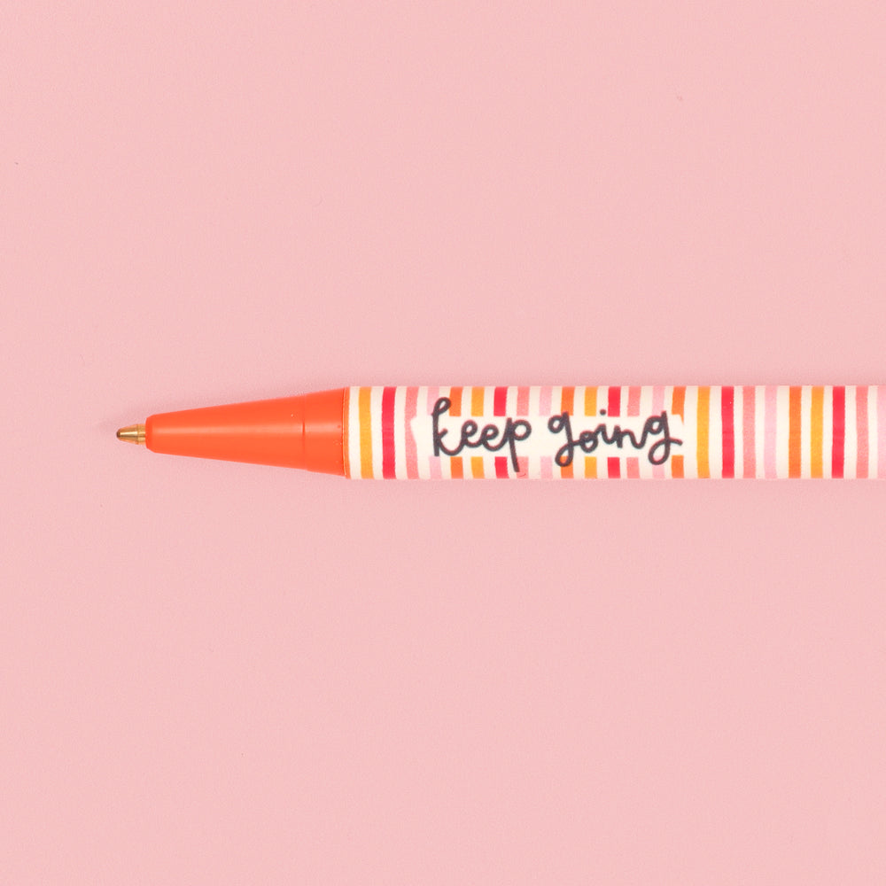 Pen - Orange Stripes - Keep Going