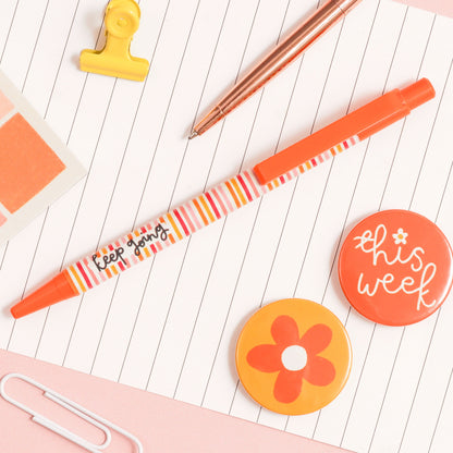 Pen - Orange Stripes - Keep Going