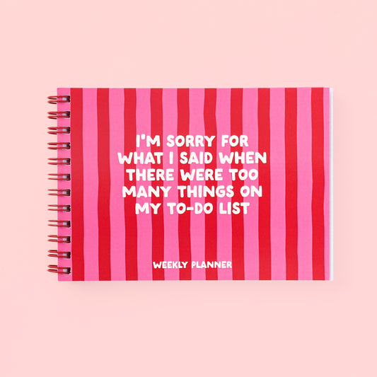 A6 Ringbound Week Planner - Pink & Red - Oh, Laura