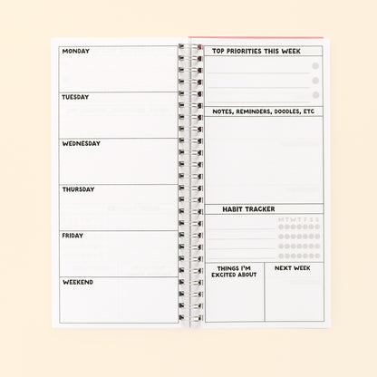 Ringbound Week Planner - Pink & Orange - Oh, Laura