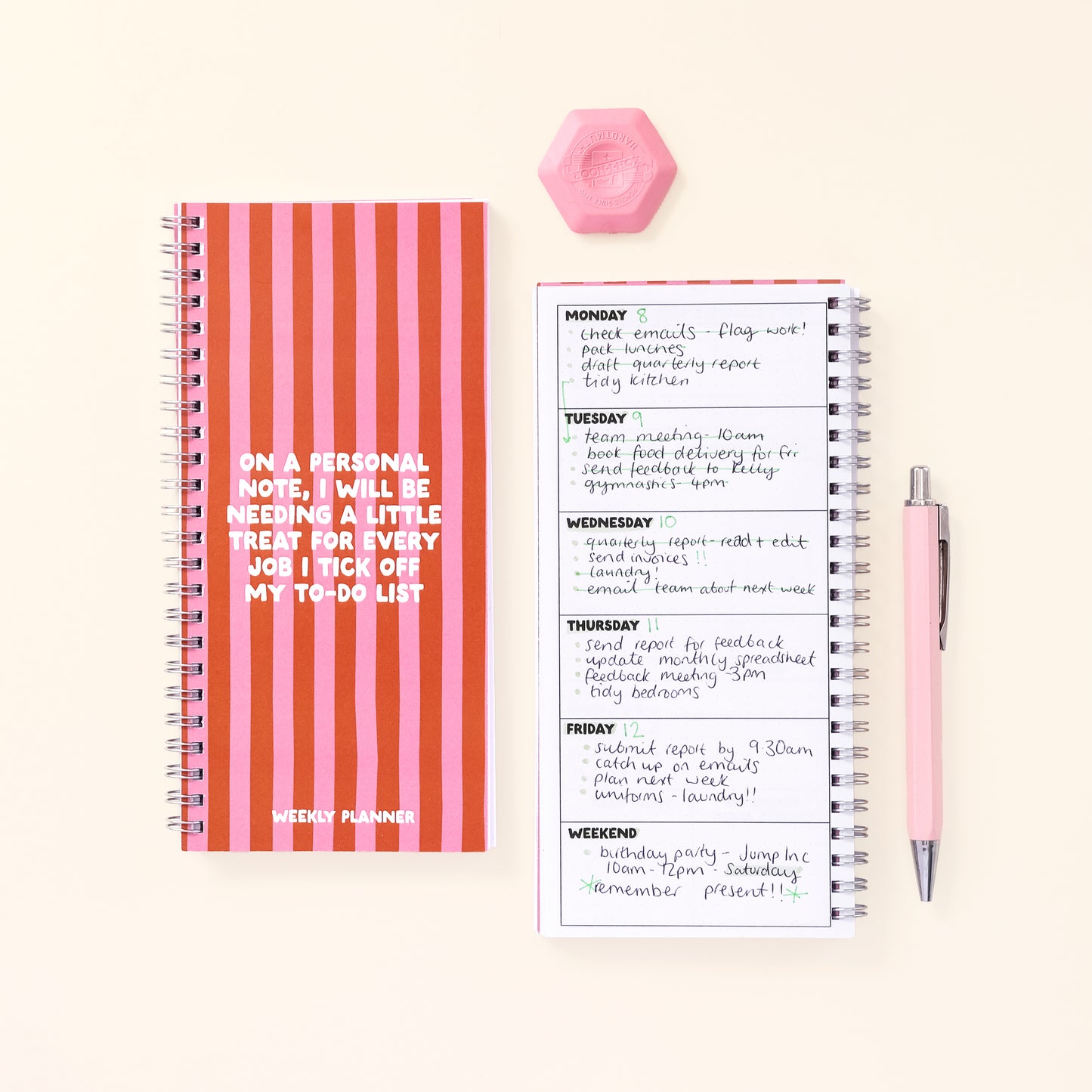 Ringbound Week Planner - Pink & Orange - Oh, Laura