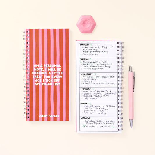 Ringbound Week Planner - Pink & Orange - Oh, Laura