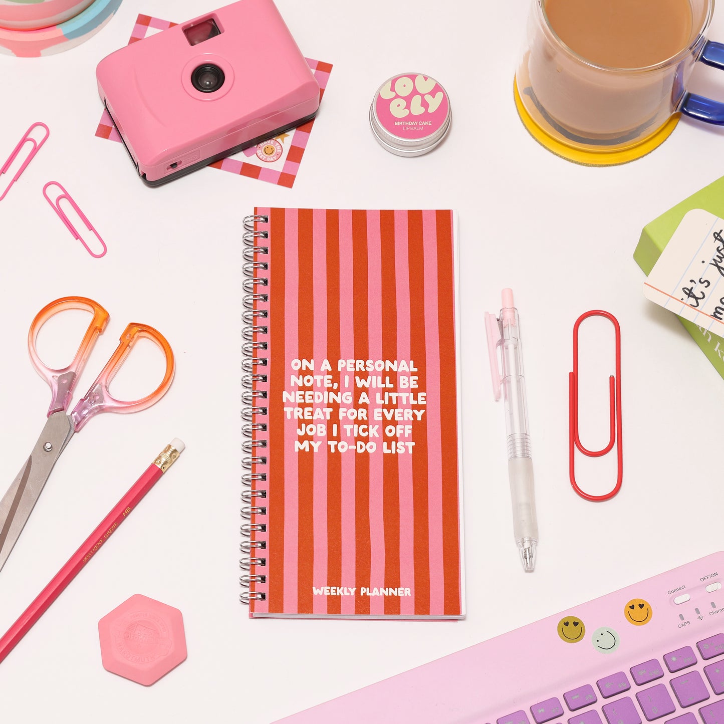 Ringbound Week Planner - Pink & Orange - Oh, Laura