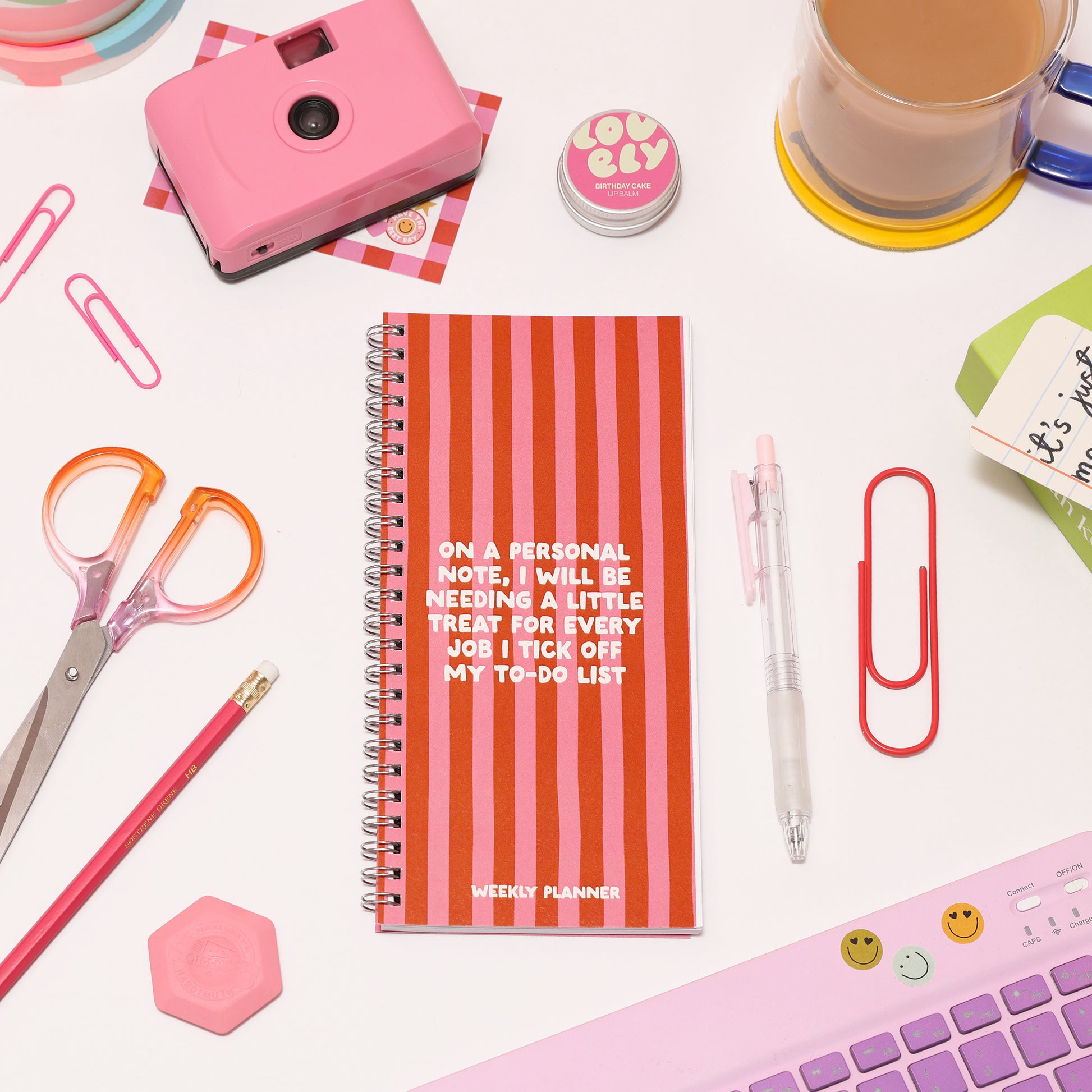 Ringbound Week Planner - Pink & Orange - Oh, Laura