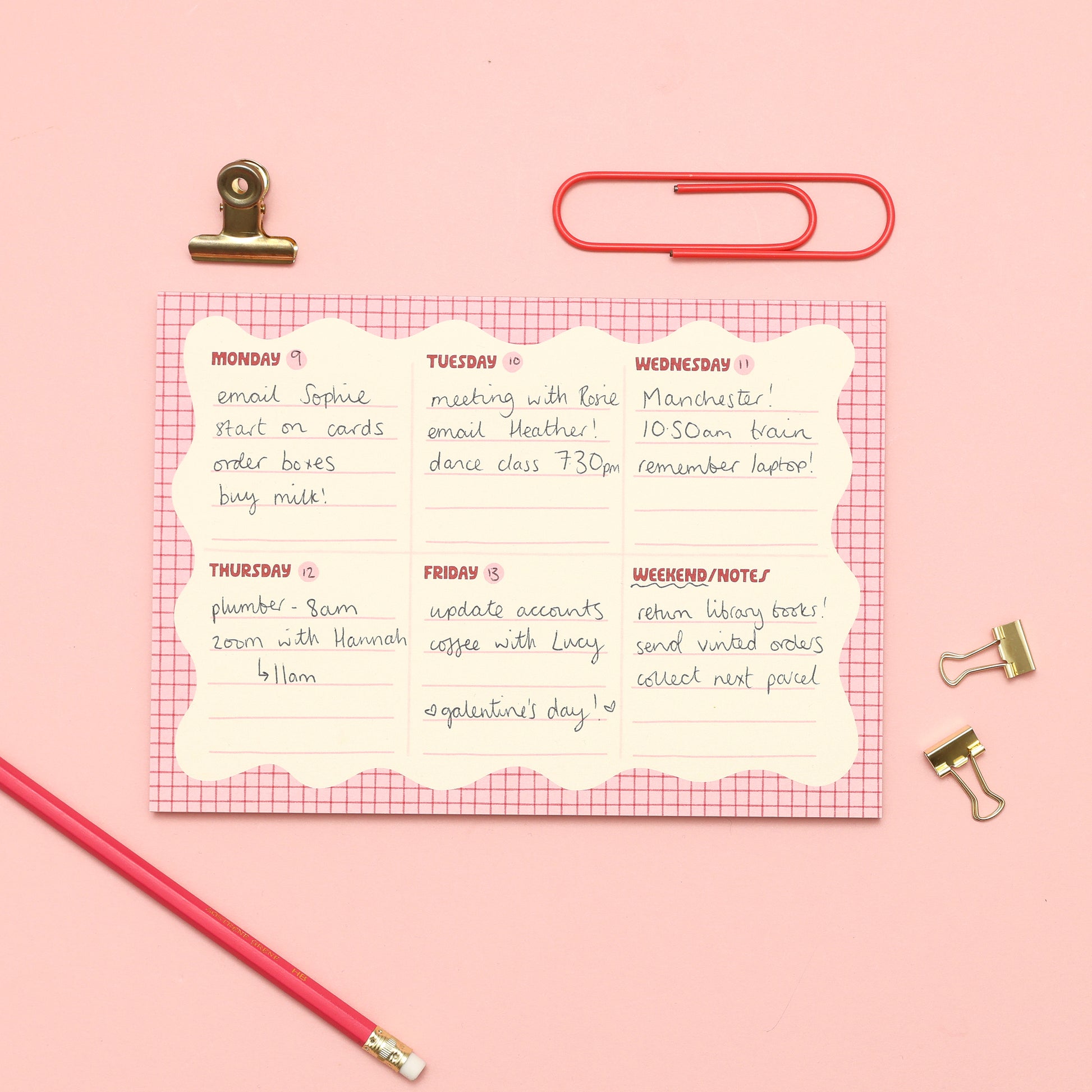 A5 Notepad - Wiggle Weekly Planner - Oh, Laura