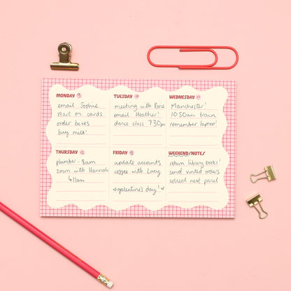 A5 Notepad - Wiggle Weekly Planner - Oh, Laura