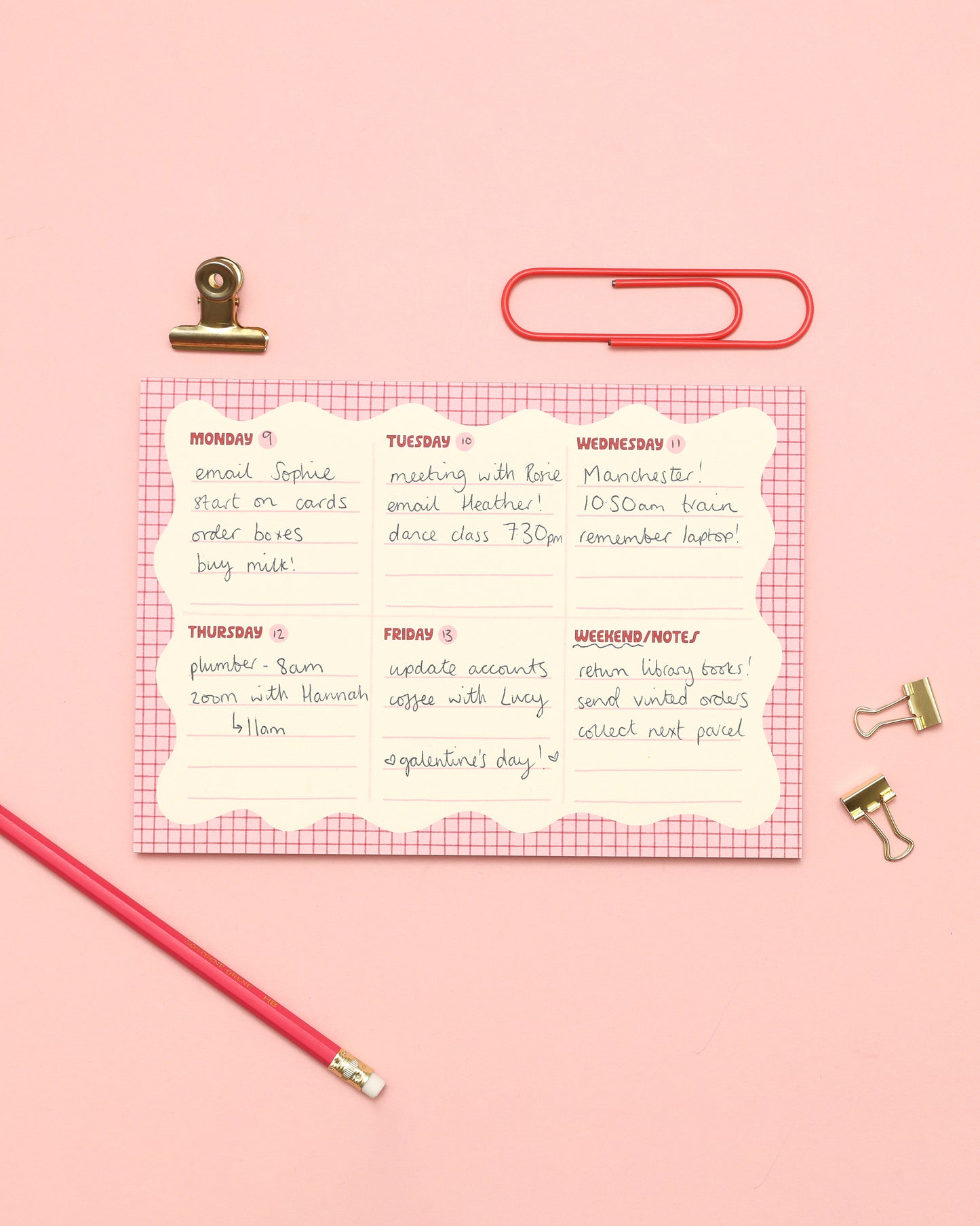 A5 Notepad - Wiggle Weekly Planner - Oh, Laura
