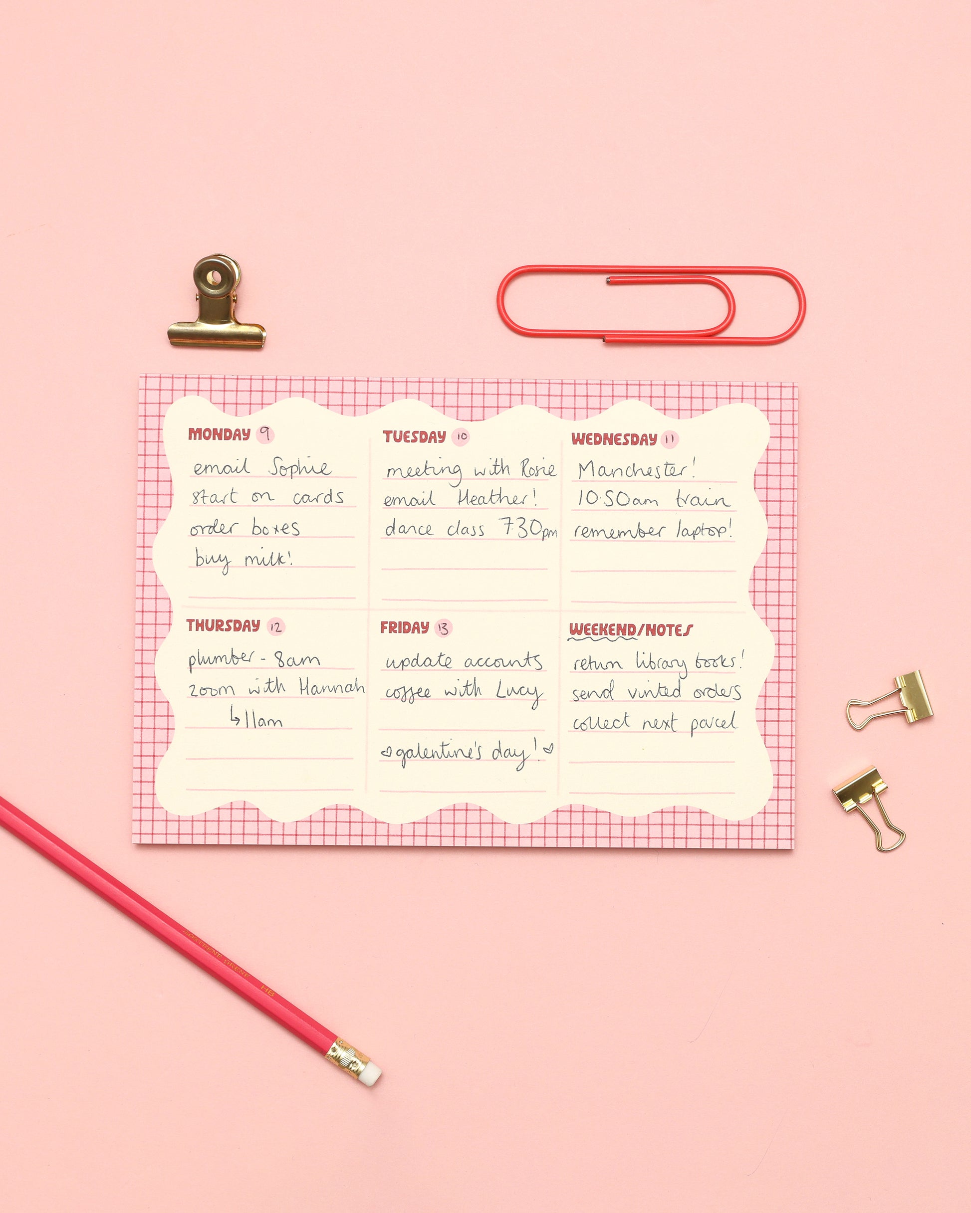 A5 Notepad - Wiggle Weekly Planner - Oh, Laura