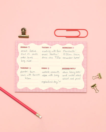 A5 Notepad - Wiggle Weekly Planner - Oh, Laura