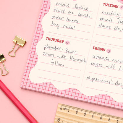 A5 Notepad - Wiggle Weekly Planner - Oh, Laura
