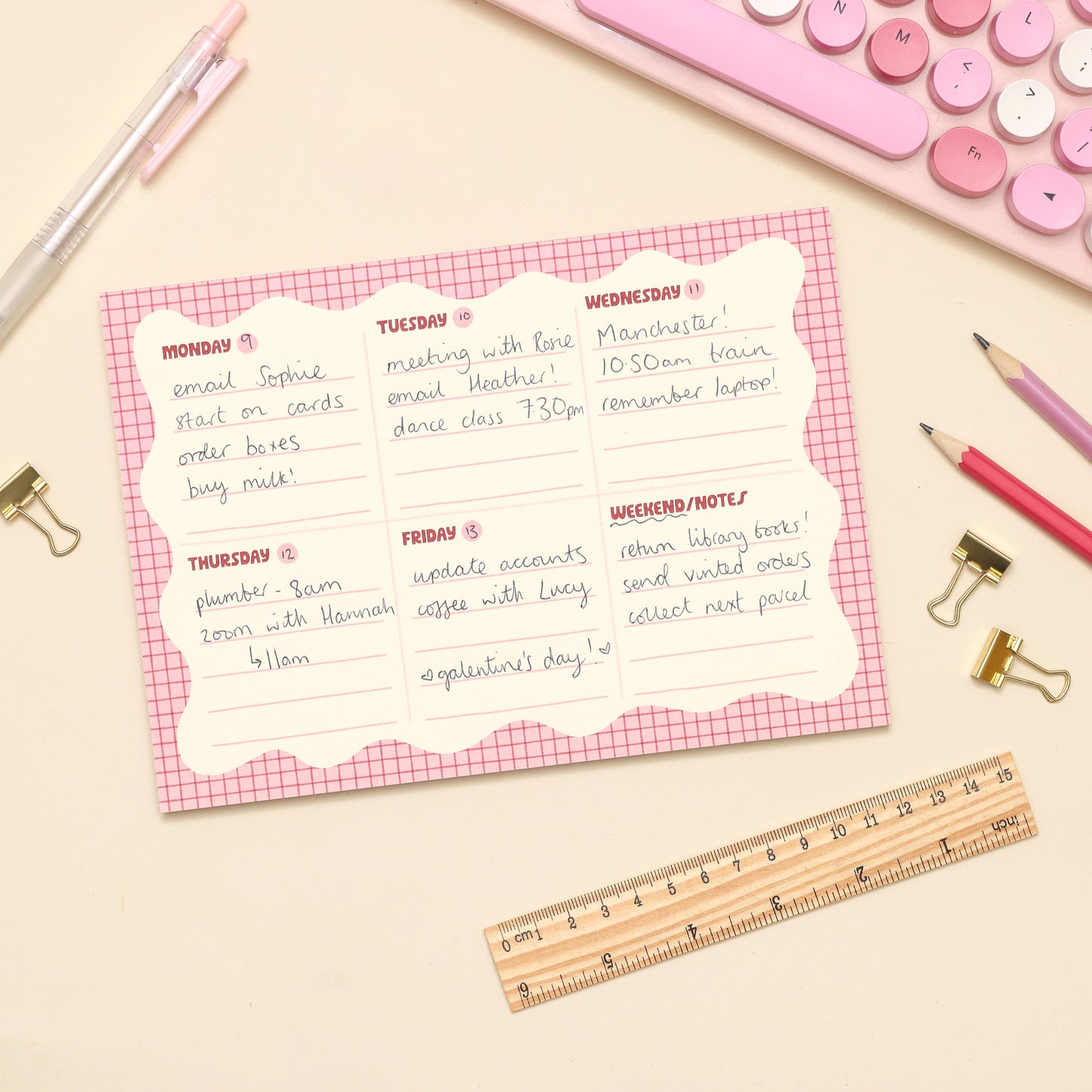 A5 Notepad - Wiggle Weekly Planner - Oh, Laura