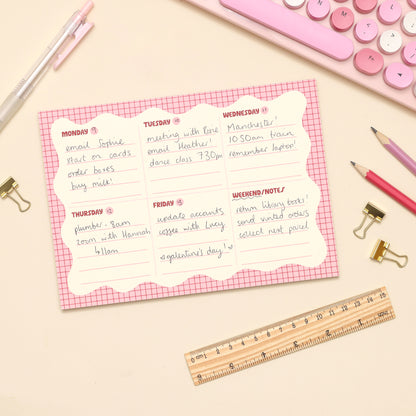 A5 Notepad - Wiggle Weekly Planner - Oh, Laura