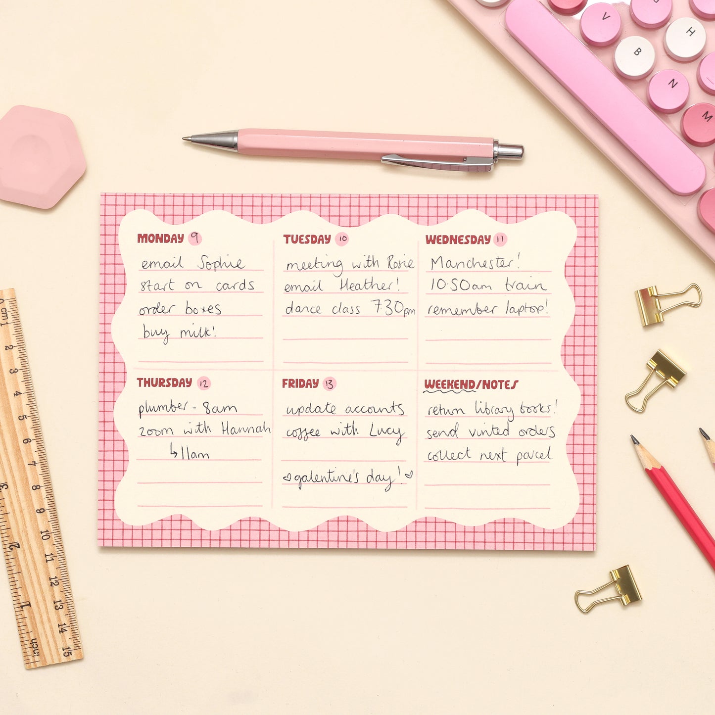 A5 Notepad - Wiggle Weekly Planner - Oh, Laura