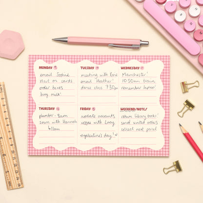 A5 Notepad - Wiggle Weekly Planner - Oh, Laura