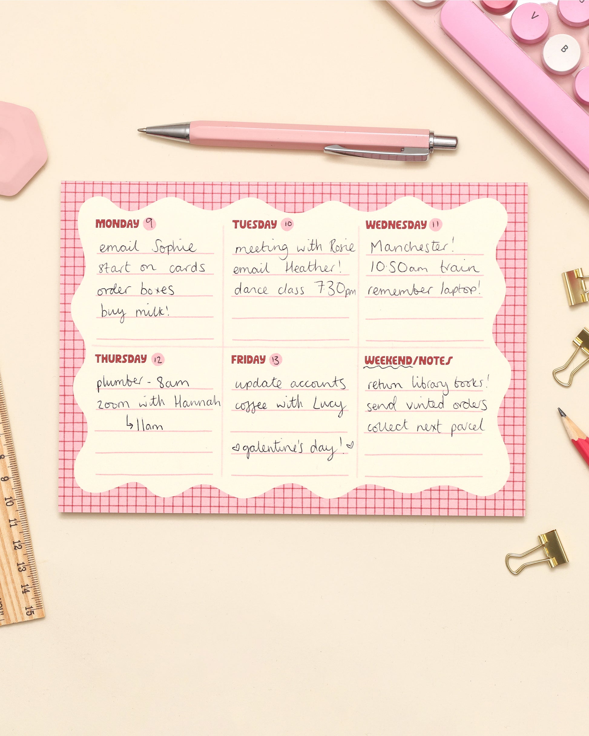 A5 Notepad - Wiggle Weekly Planner - Oh, Laura