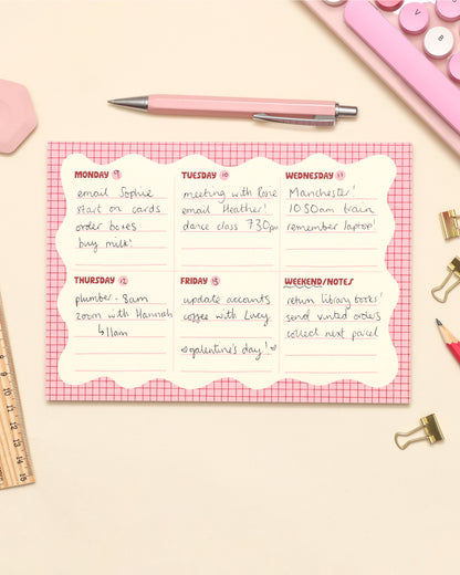 A5 Notepad - Wiggle Weekly Planner - Oh, Laura