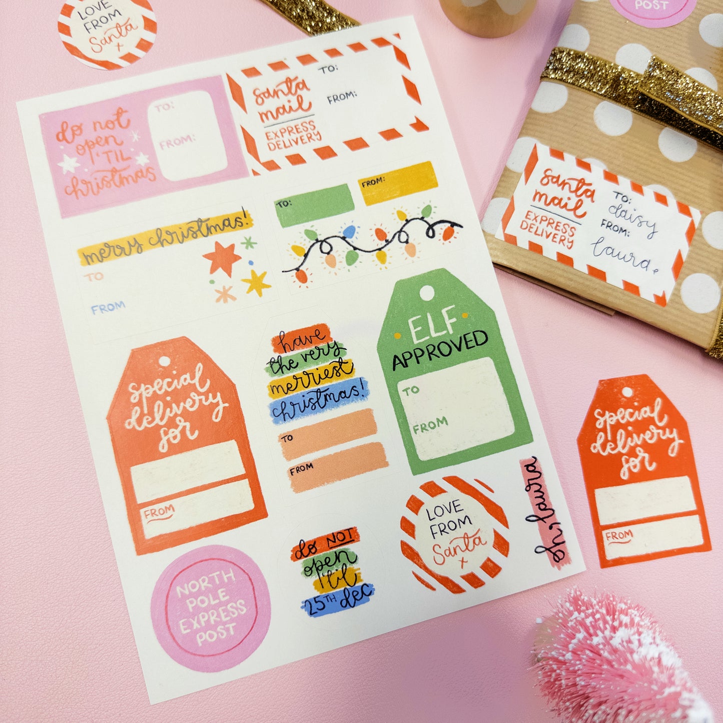 Christmas Tag Sticker Sheet