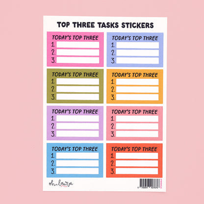 Sticker Sheet - Three Tasks - Oh, Laura