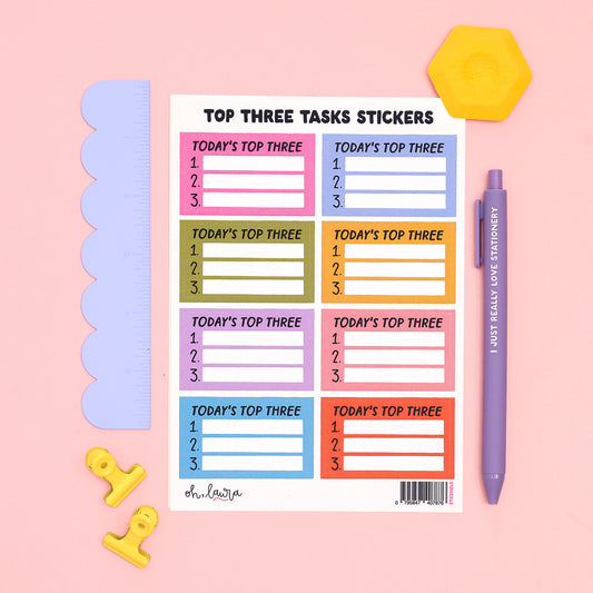Sticker Sheet - Three Tasks - Oh, Laura