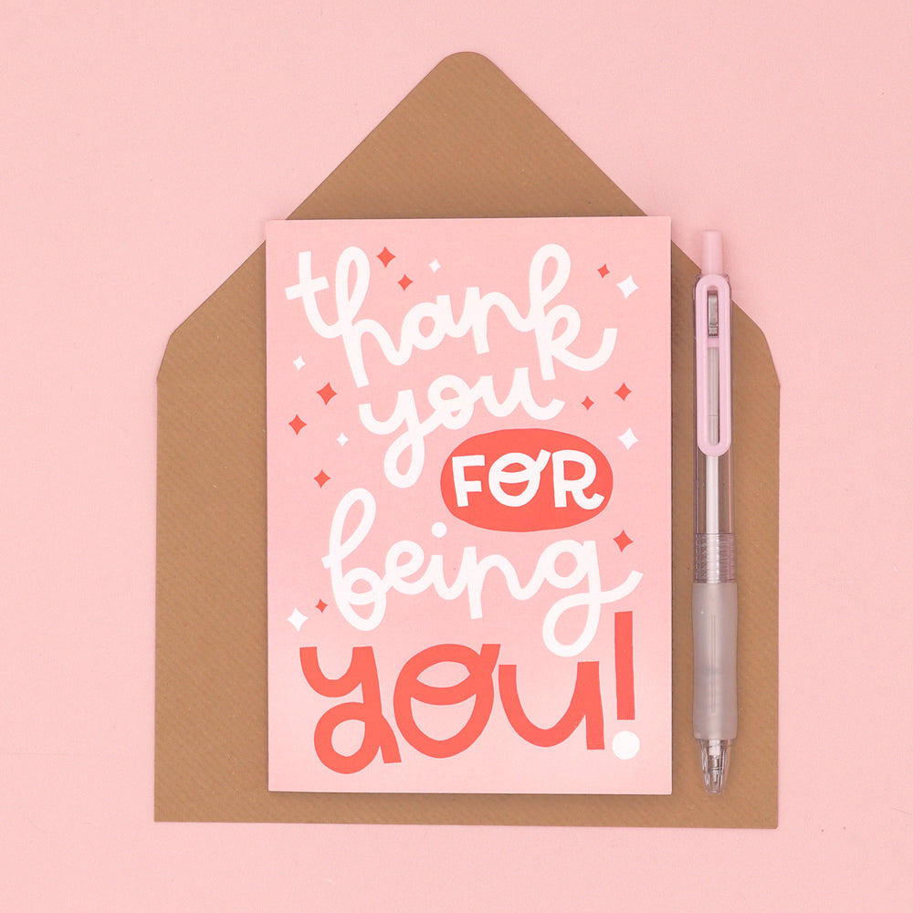 card - 'thank you for being you'