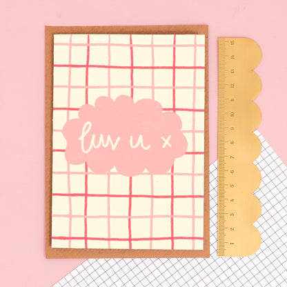 Card - 'luv u x' - Galentine's / Valentine's Day