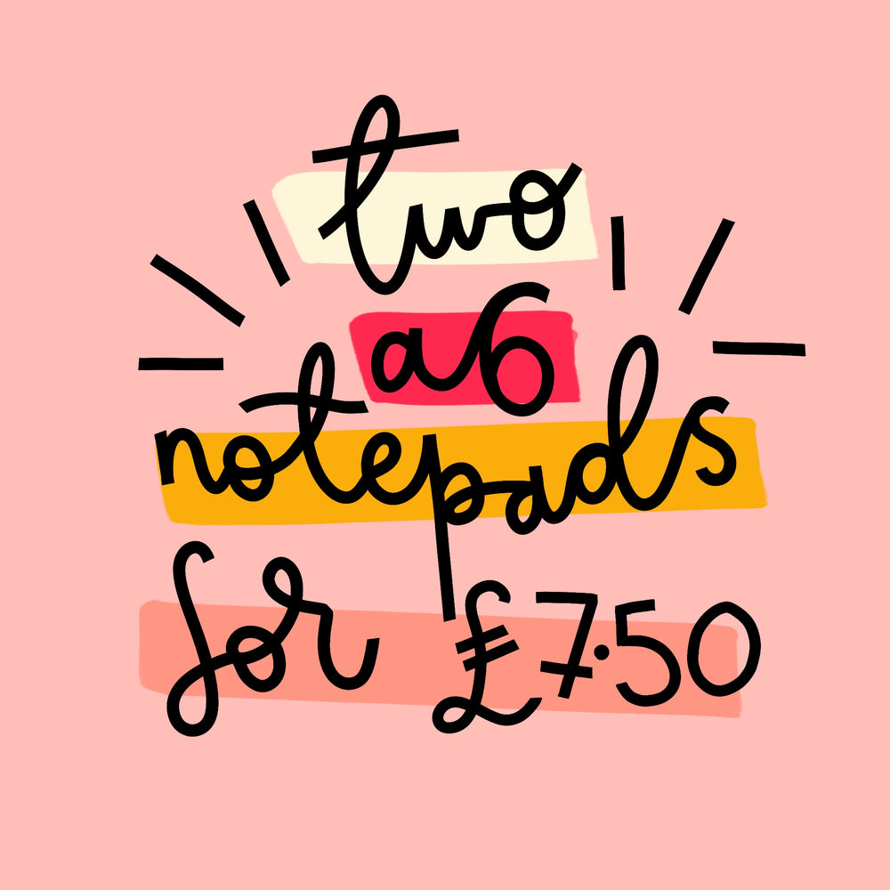 
            
                Load image into Gallery viewer, two A6 notepads for £7.50 - Oh, Laura
            
        
