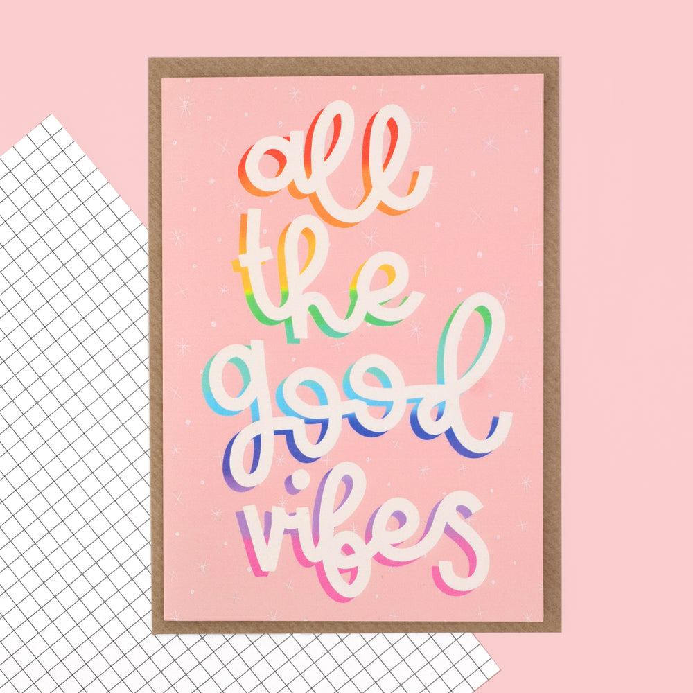 
            
                Load image into Gallery viewer, Card - &amp;#39;All The Good Vibes&amp;#39; - Oh, Laura
            
        