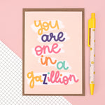 Card - 'One in a Gazillion' - Oh, Laura