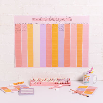 A2 Year Wall Planner - Candy Stripes - So Much To Look Forward To - Oh, Laura