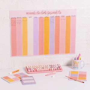 A2 Year Wall Planner - Candy Stripes - So Much To Look Forward To - Oh, Laura
