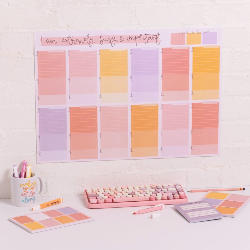 A2 Year Wall Planner - Undated - I Am Very Busy & Important - Oh, Laura