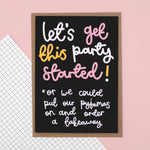 Card - 'Let's Get This Party Started' - Birthday - Oh, Laura