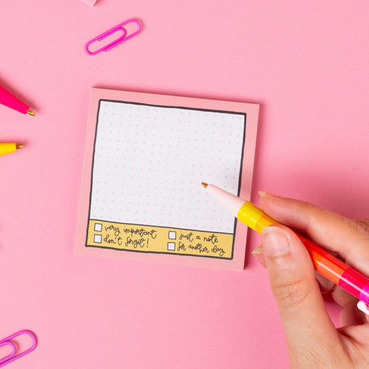 Sticky Notes - Pink Grid - Oh, Laura