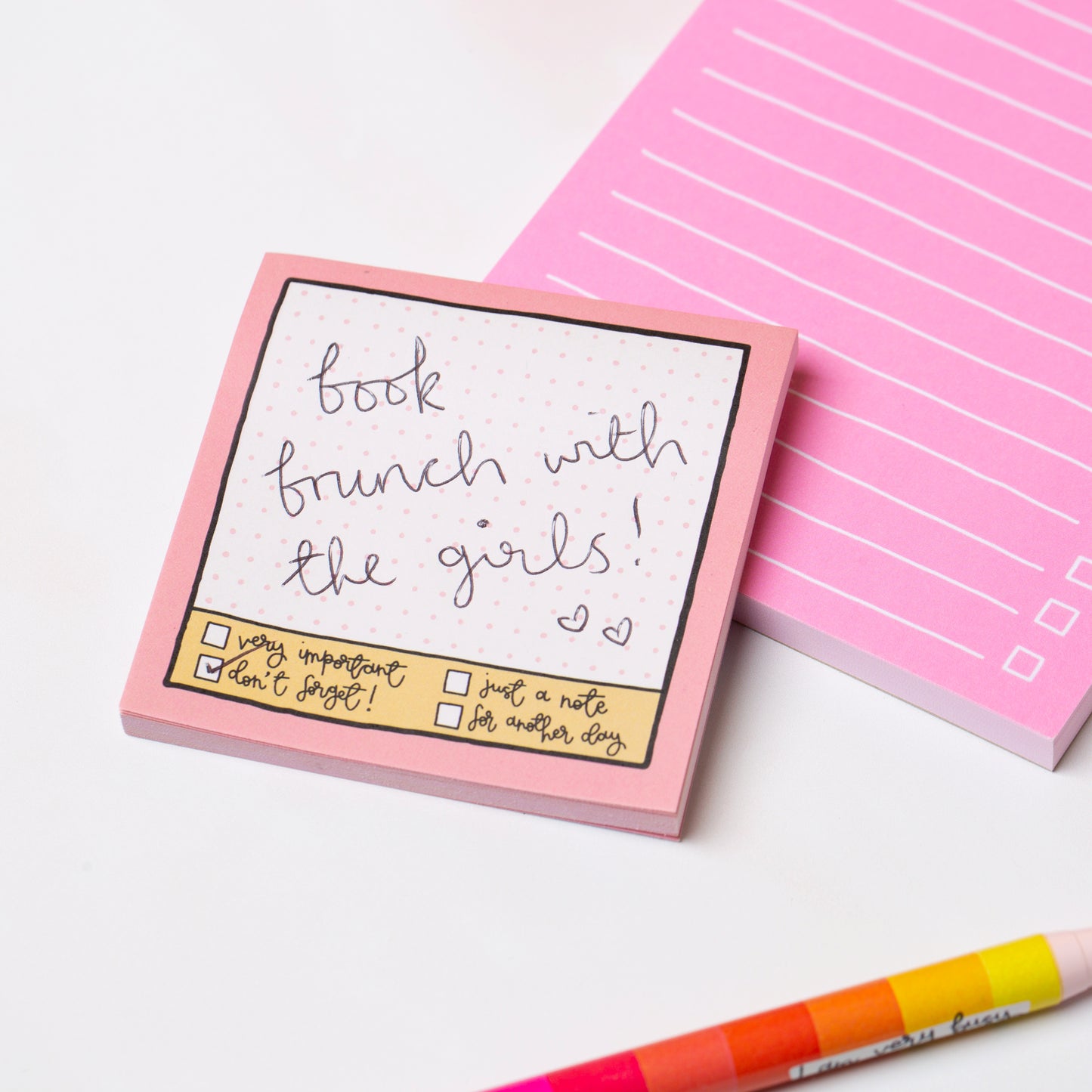 Sticky Notes - Pink Grid - Oh, Laura