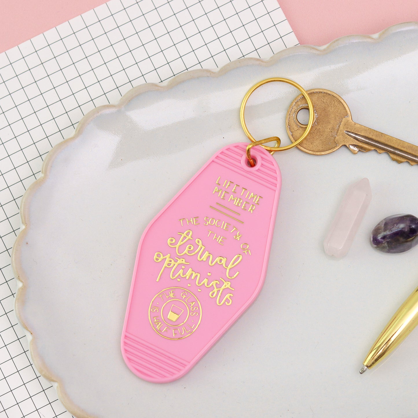 Keyring - The Society of the Eternal Optimists - Pink - Oh, Laura