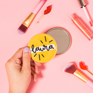 
            
                Load image into Gallery viewer, Personalised Handwritten Name Pocket Mirror - Oh, Laura
            
        